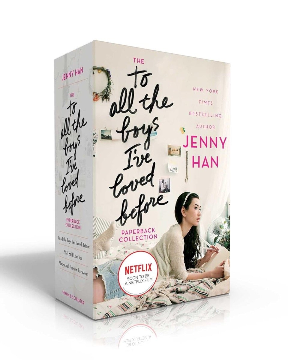 Cover art for "To All The Boys I've Loved Before" showing a young woman laying on a bed